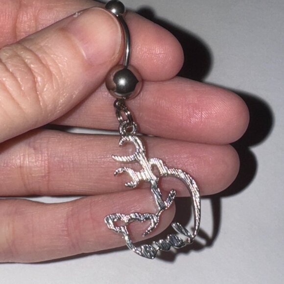 Navy Blue Buck and Doe Love Browning Dangle Belly Ring - Picture 12 of 16